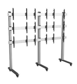 Revez 9 Screen Video Wall Cart for 45-50" Displays (3X3)
